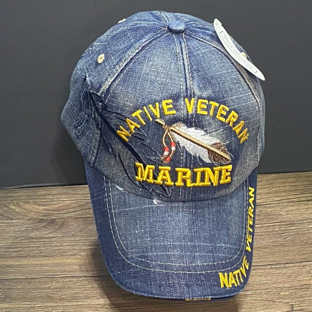 Just Darling Collection Native Veteran Marine Denim Blue Hat